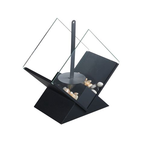 Tabletop Alcohol Fire Pit with Glass Shield
